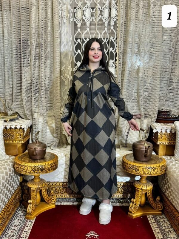 ⁦جلابة توب التويد كاشمير بالسنسلة وجياب⁩ - الصورة ⁦3⁩