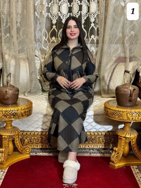 ⁦جلابة توب التويد كاشمير بالسنسلة وجياب⁩ - الصورة ⁦2⁩