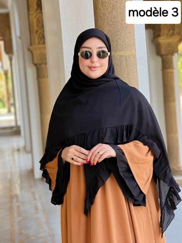 ⁦كسوة راقية مكونة من قطعتين، مصنوعة من ثوب كريب روزا⁩ - الصورة ⁦9⁩